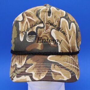 Entergy Camo Rope Hat Embroidered w/Louisiana Crawfish Vtg Snapback Cobra Caps b